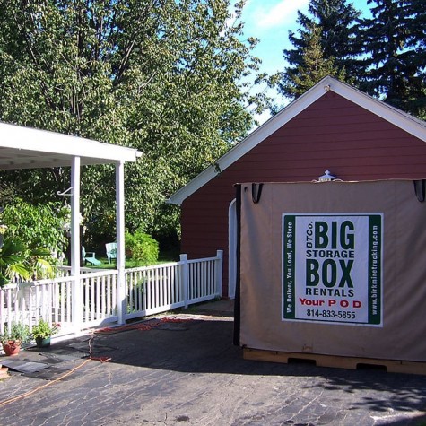 Big Storage Box Rental in Client’s Driveway